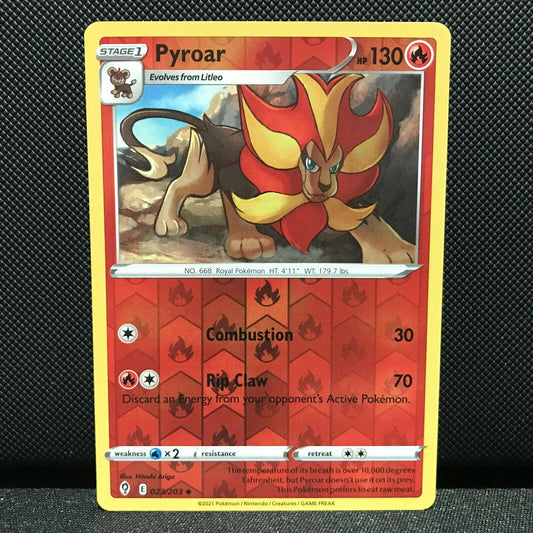 Pyroar Reverse Holo 23/203 - Evolving Skies Pokemon Card - NM/Mint