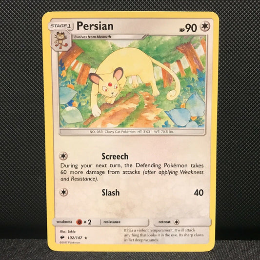 Persian 102/147- Burning Shadows Pokemon Card - NM/Mint