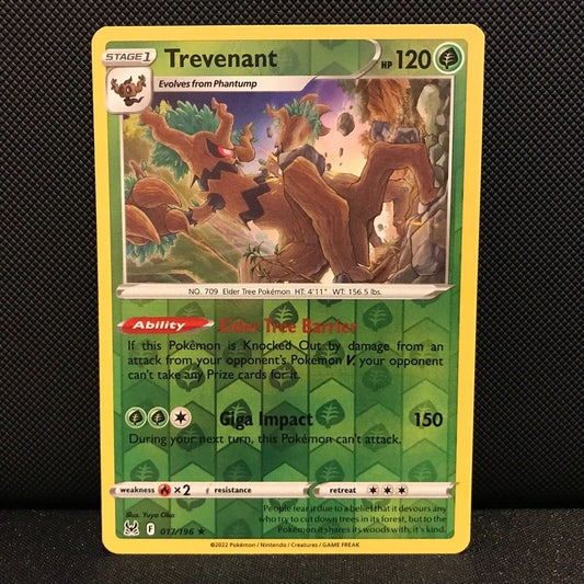 Trevenant Reverse Holo 17/196 - Lost Origin Pokemon Card - NM/Mint