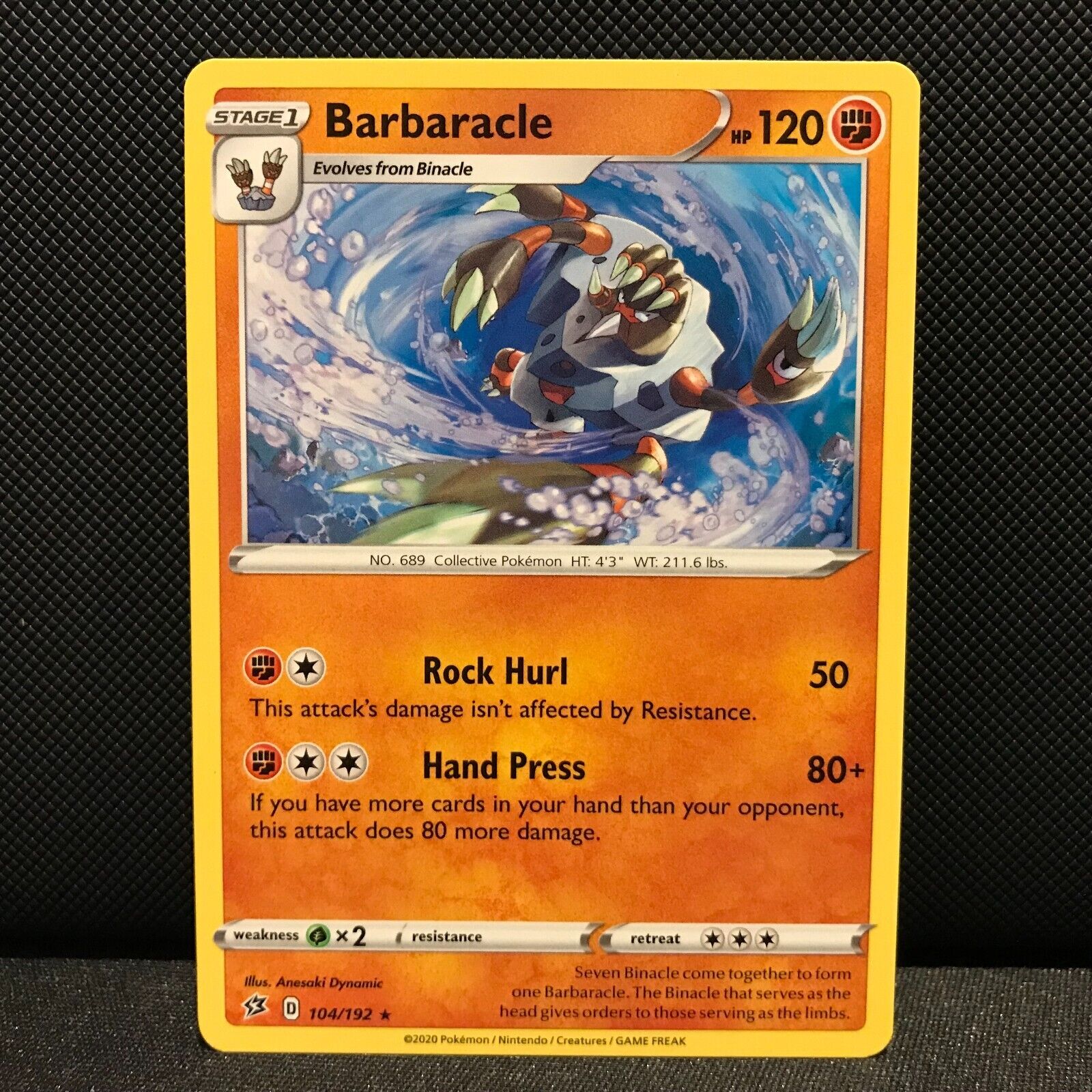Barbaracle 104/192 - Rebel Clash Pokemon Card - NM/Mint
