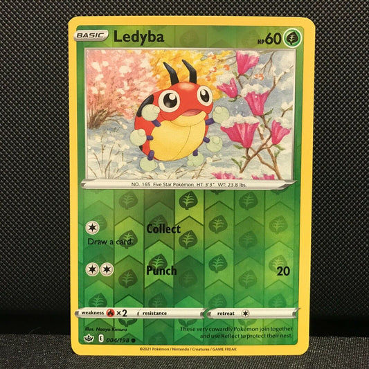 Ledyba Reverse Holo 4/198 - Chilling Reign Pokemon Card - NM/Mint