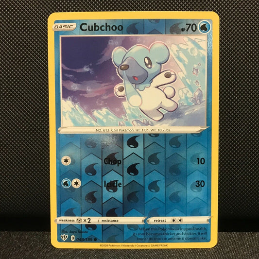 Cubchoo Reverse Holo 48/189 - Darkness Ablaze Pokemon Card - NM/Mint