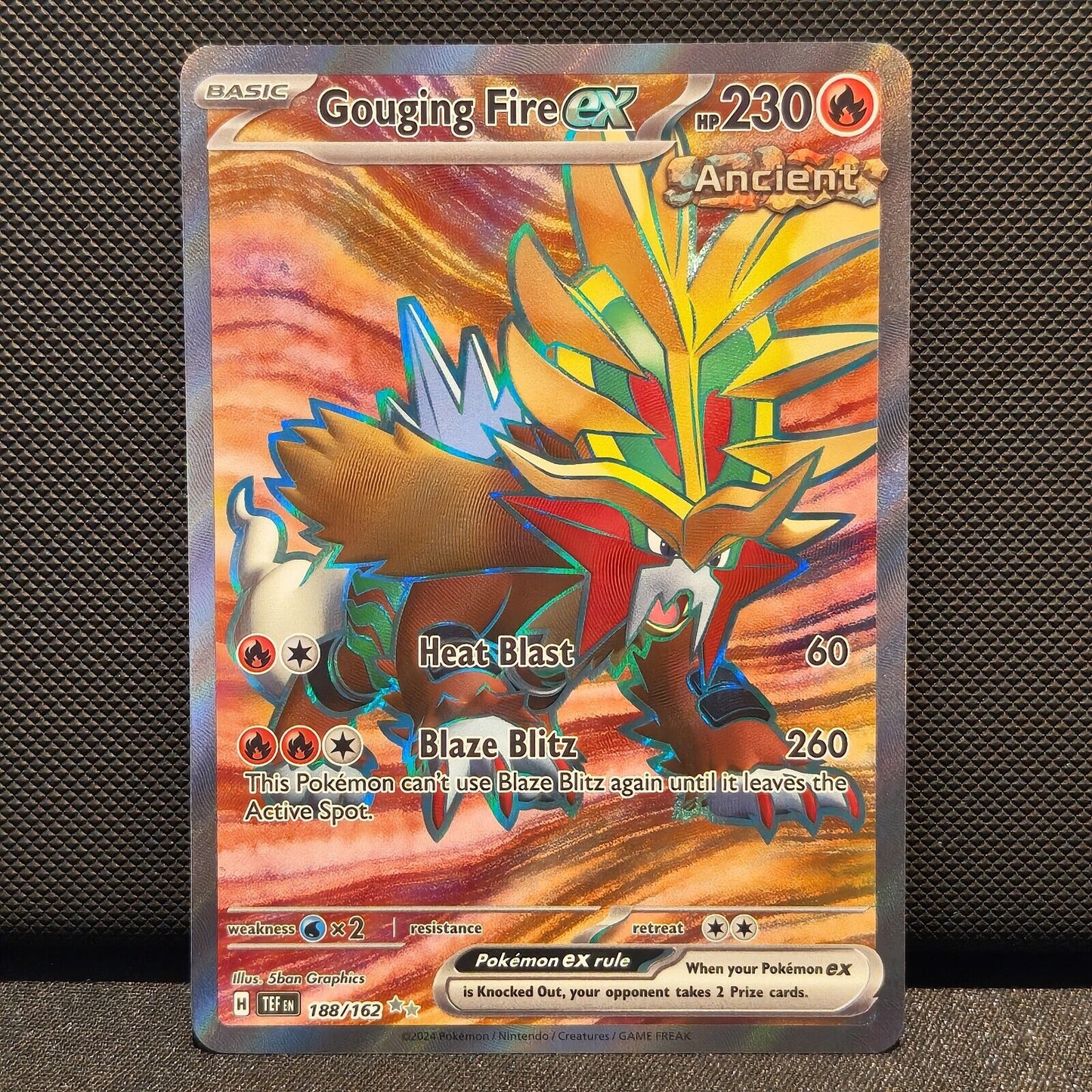 Gouging Fire EX 188/162 - Temporal Forces Pokemon Card - NM/Mint