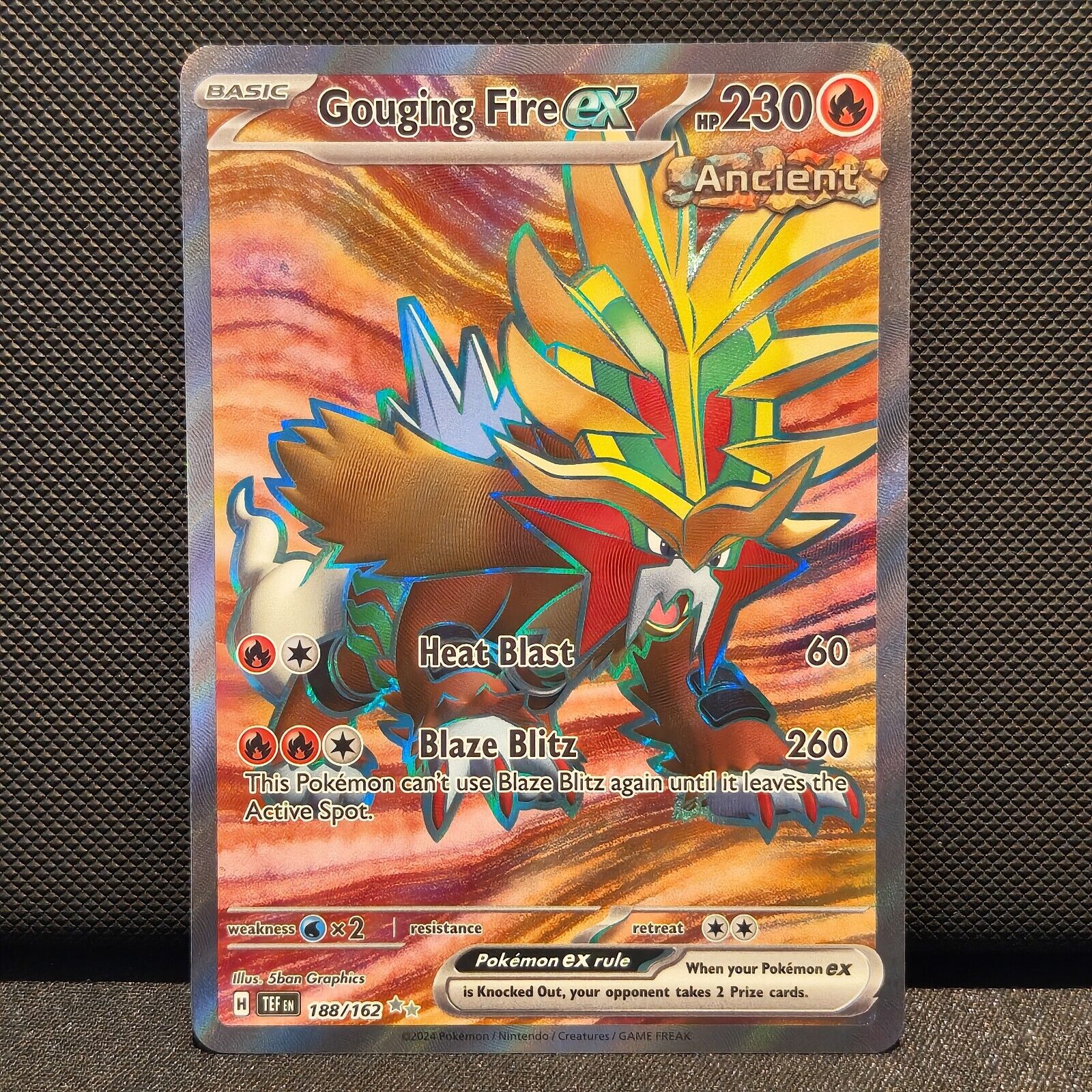 Gouging Fire EX 188/162 - Temporal Forces Pokemon Card - NM/Mint