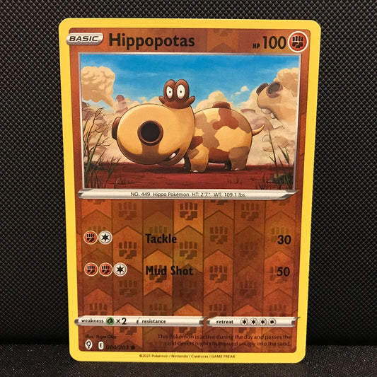 Hippopotas Reverse Holo 84/203 - Evolving Skies Pokemon Card - NM/Mint