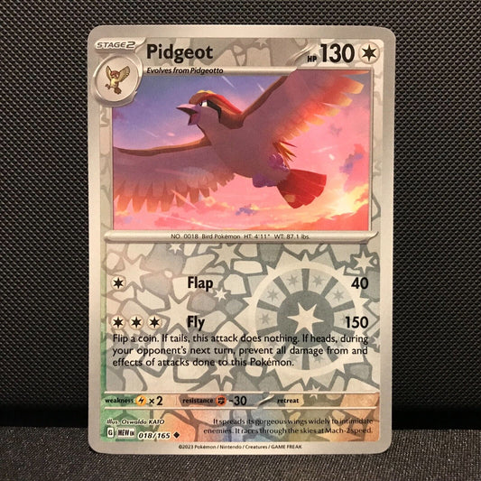 Pidgeot Reverse Holo 018/165- Scarlet & Voilet 151 Pokemon Card - NM/Mint