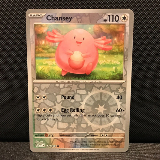 Chansey Reverse Holo 144/198 - SV1EN Base Set Pokemon Card - NM/Mint