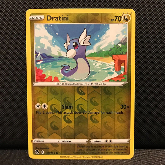 Dratini Reverse Holo 129/195 - Silver Tempest Pokemon Card - NM/Mint