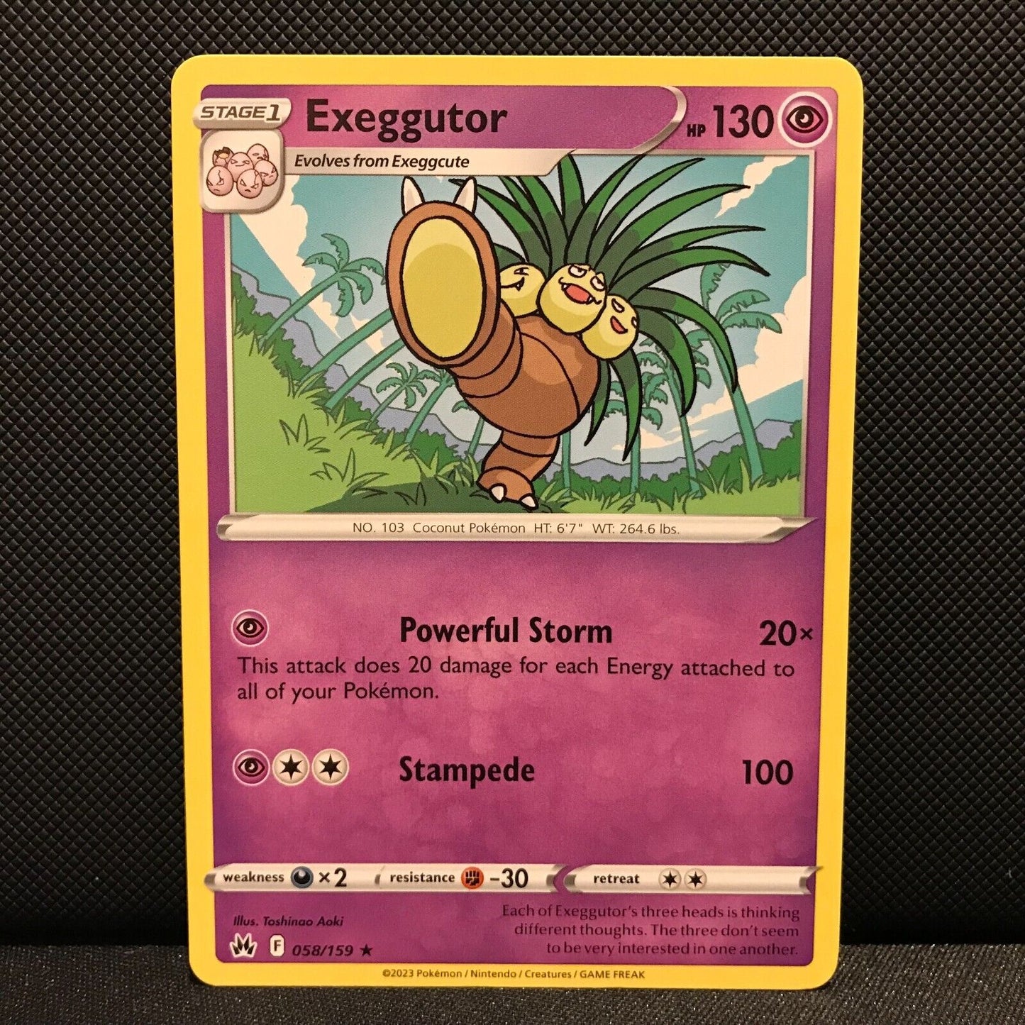 Exeggutor 58/159 - Crown Zenith Pokemon Card - NM/Mint