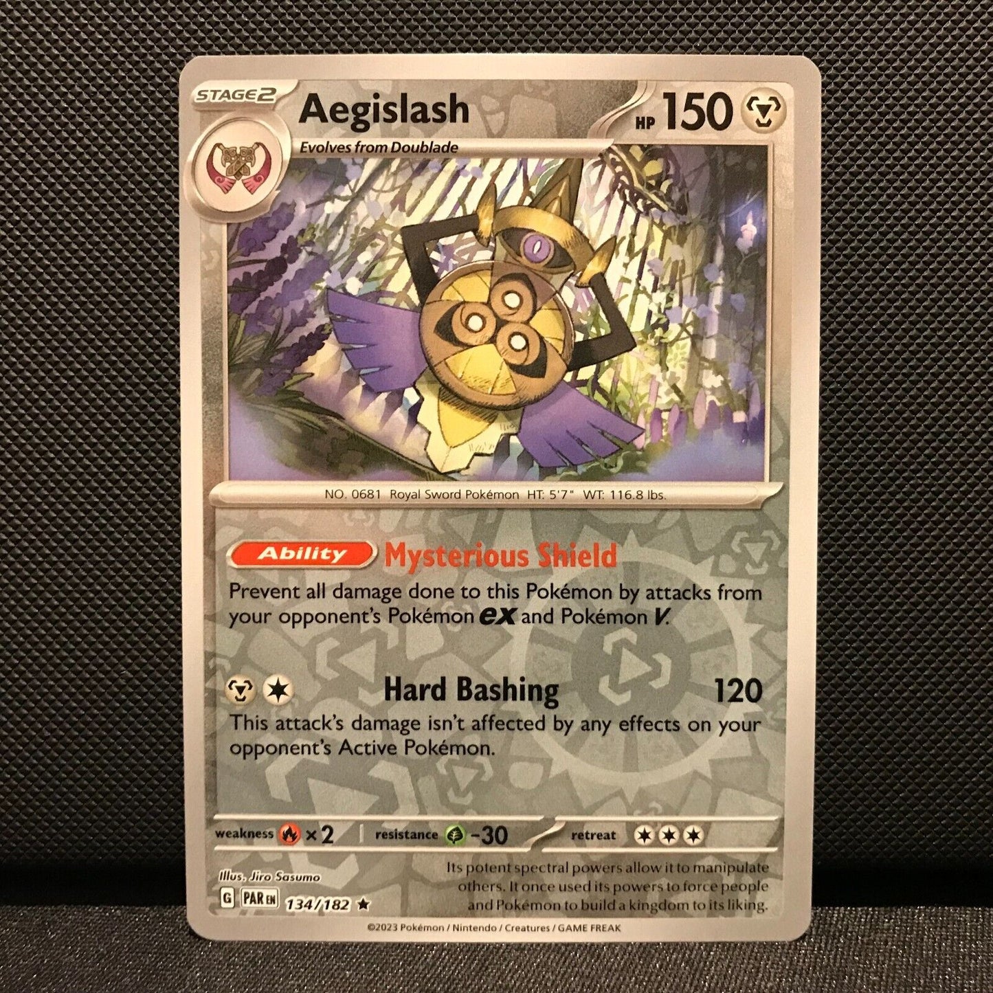 Aegislash Reverse Holo 134/182 - Paradox Rift Pokemon Card - NM/Mint