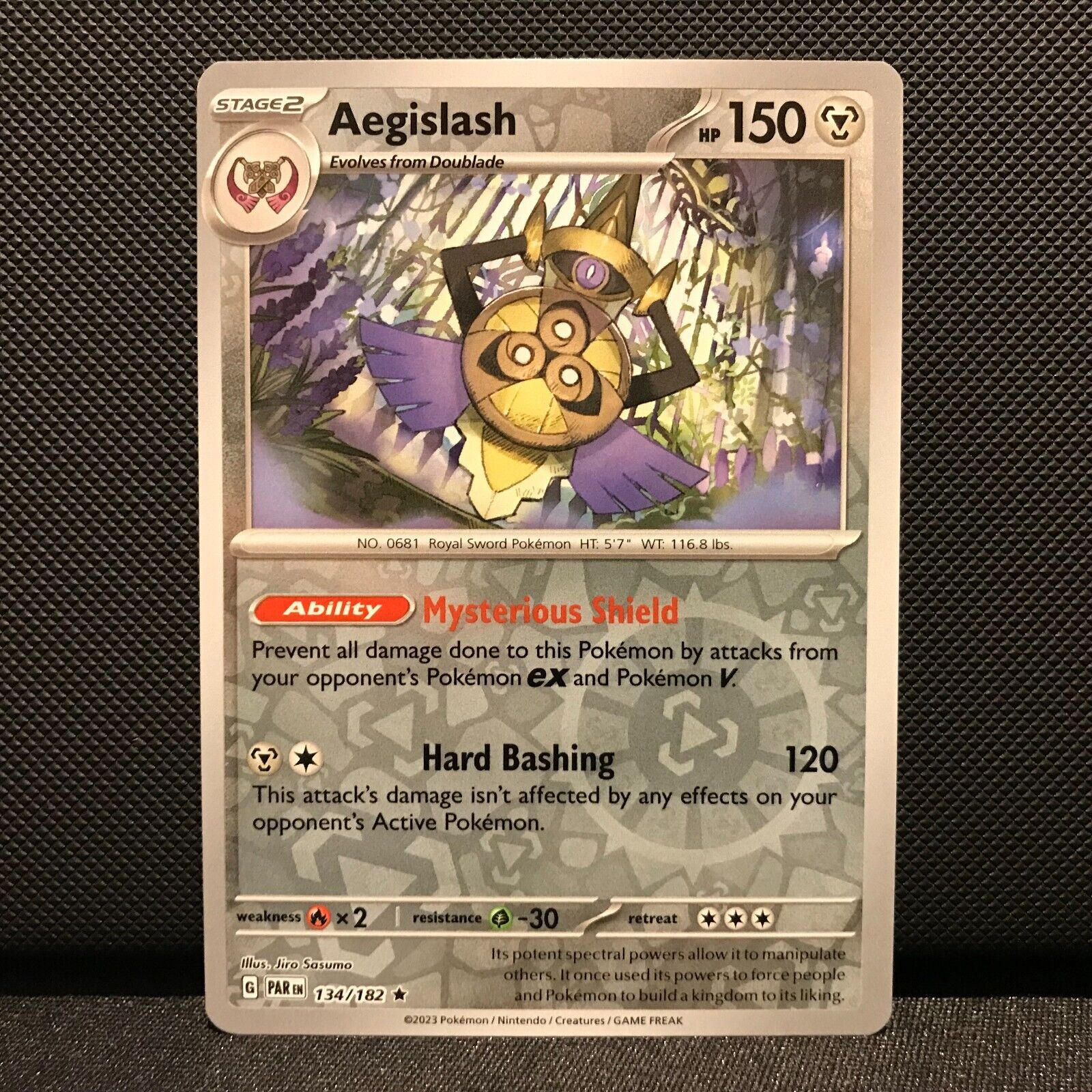 Aegislash Reverse Holo 134/182 - Paradox Rift Pokemon Card - NM/Mint