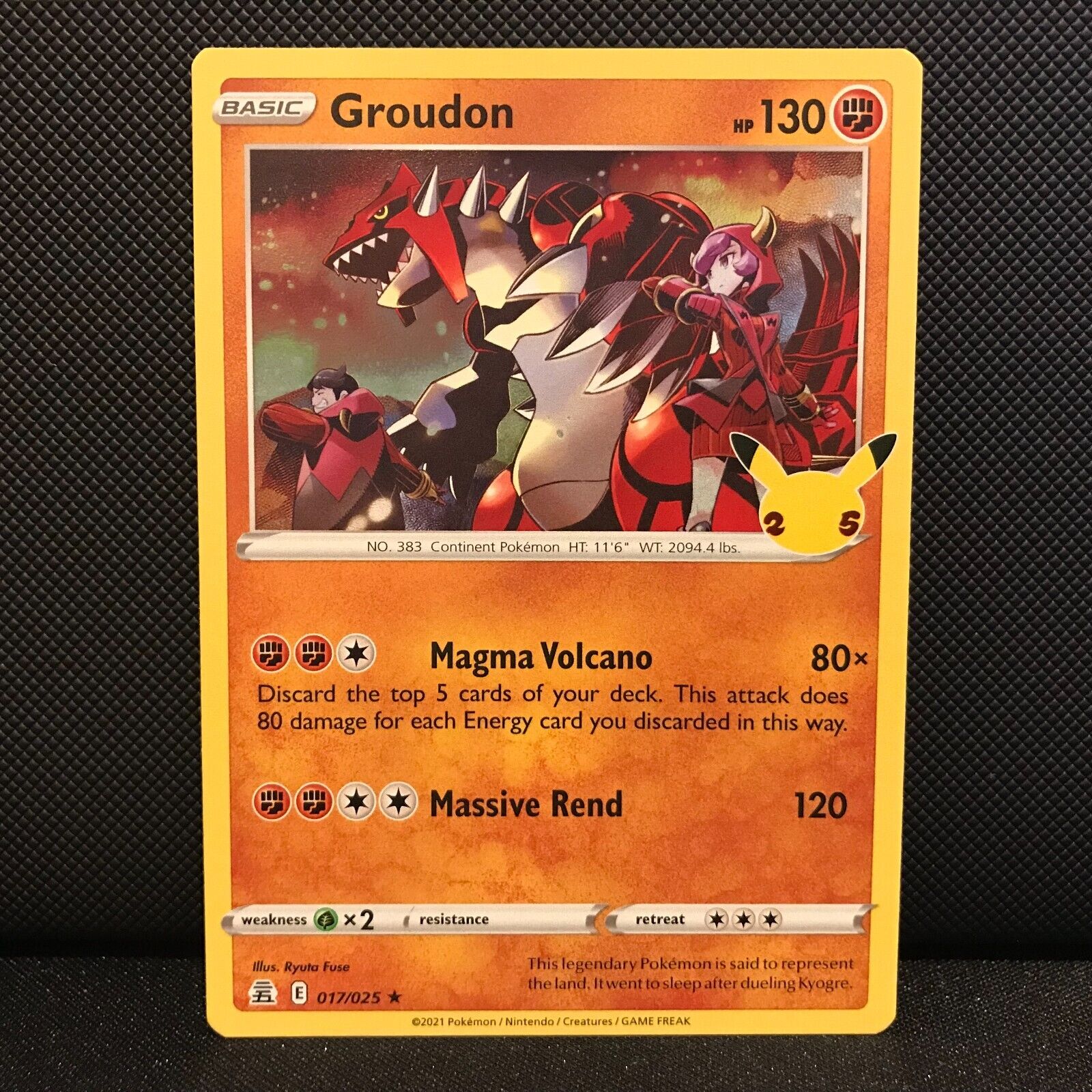 Groudon 17/25 - Celebrations Pokemon Card - NM/Mint