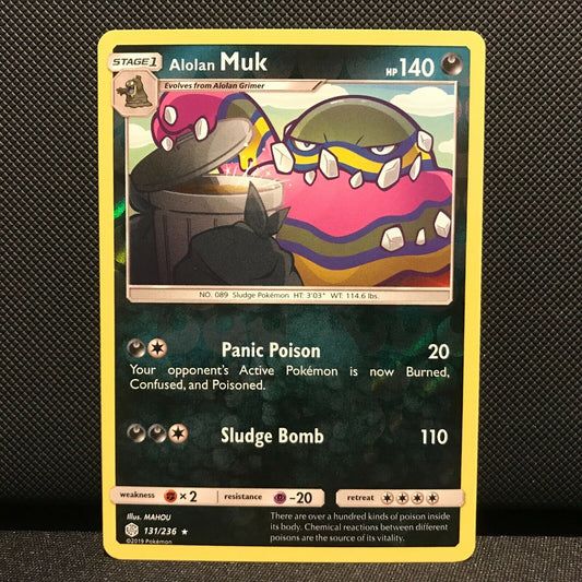 Alolan Muk Reverse Holo 131/236 - Cosmic Eclipse Pokemon Card - NM/Mint