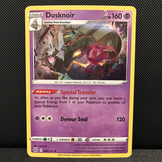 Dusknoir Holo 62/172 - Brilliant Stars Pokemon Card - NM/Mint