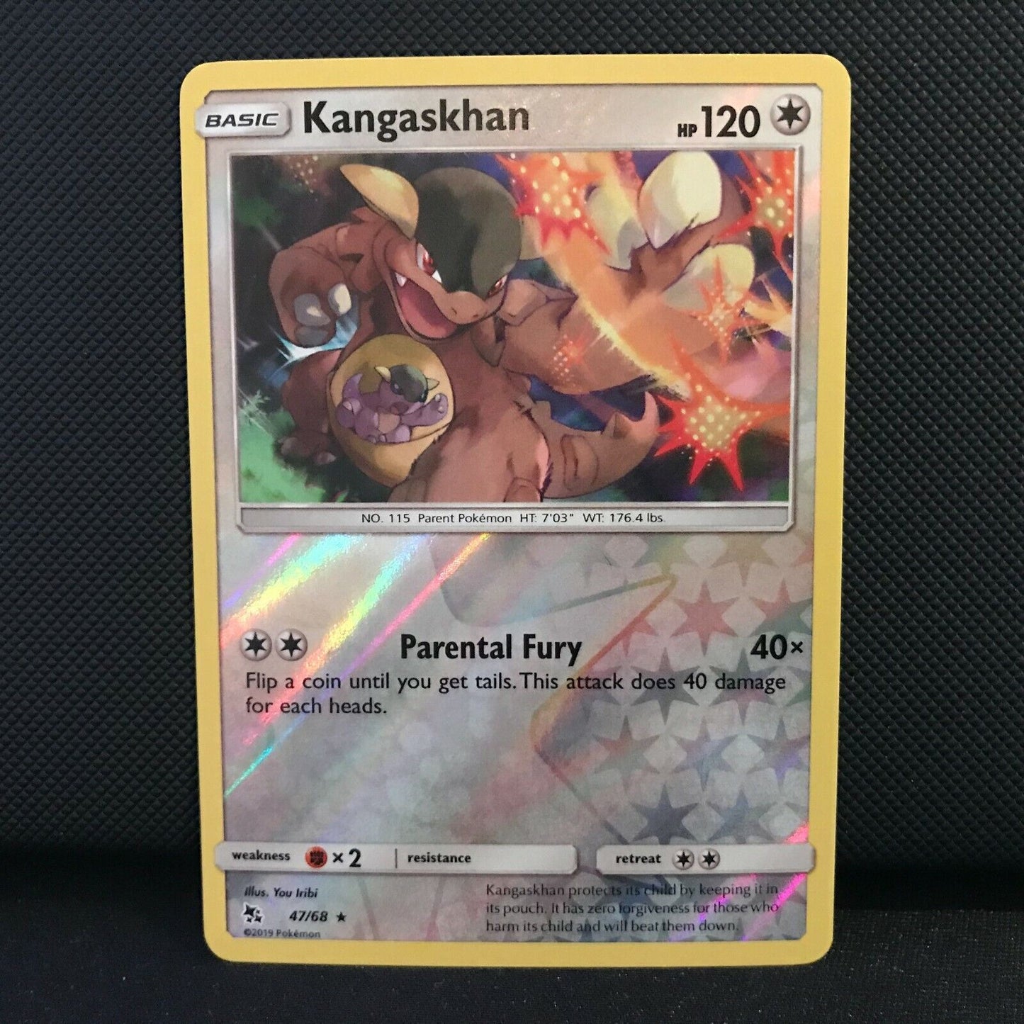 Kangaskhan 47/68 Reverse Holo - Hidden Fates Pokemon Card - NM/Mint