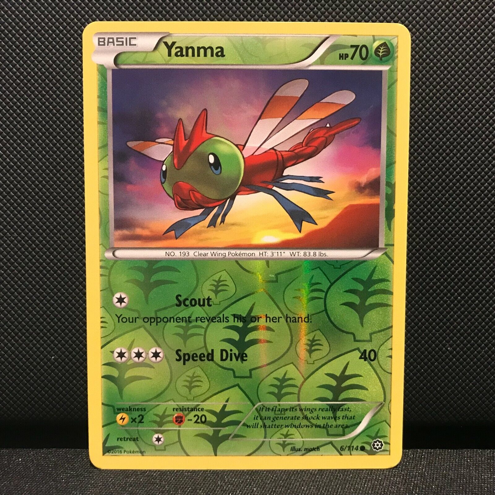 Yanma Reverse Holo 6/114 - Steam Siege Pokemon Card - NM/Mint