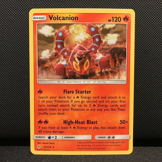 Volcanion Holo 25/214 - Unbroken Bonds Pokemon Card - NM/Mint