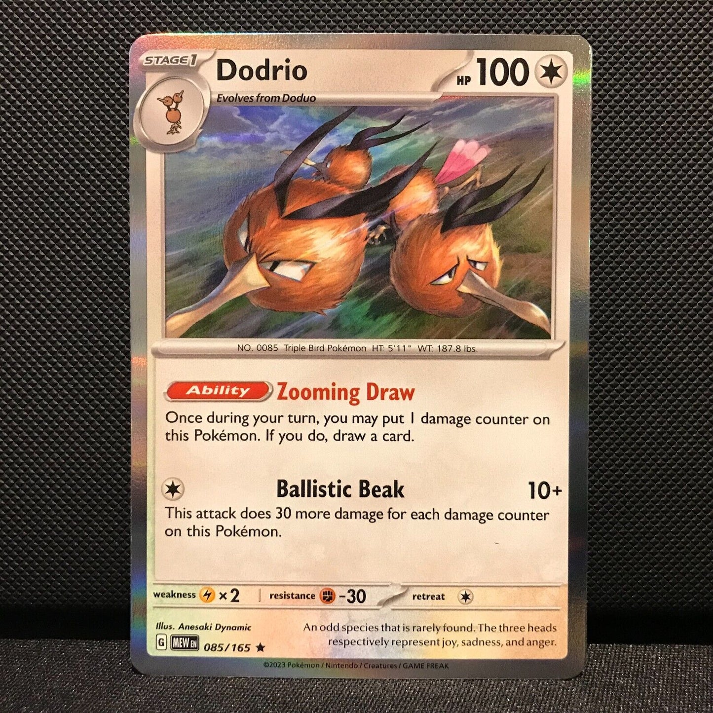 Dodrio Holo 085/165- Scarlet & Voilet 151 Pokemon Card - NM/Mint