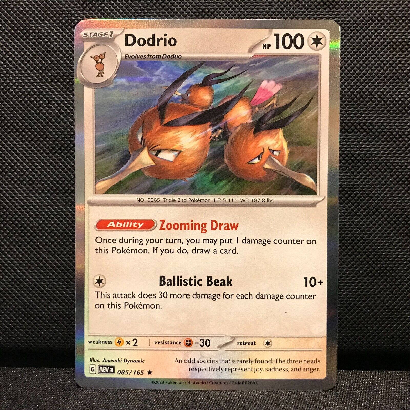 Dodrio Holo 085/165- Scarlet & Voilet 151 Pokemon Card - NM/Mint