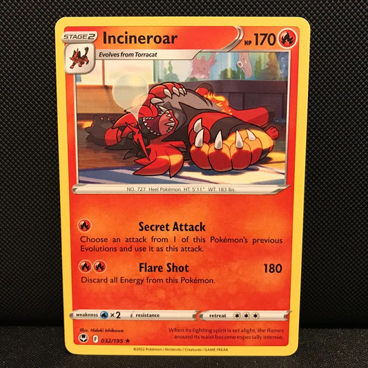 Incineroar 32/195 - Silver Tempest Pokemon Card - NM/Mint