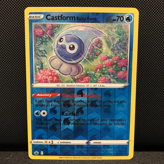 Castform Rainy Form Reverse Holo 33/198 - Chilling Reign Pokemon Card - NM/Mint