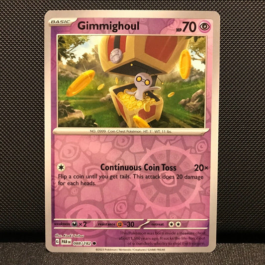 Gimmighoul Reverse Holo 088/182 - Paradox Rift Pokemon Card - NM/Mint