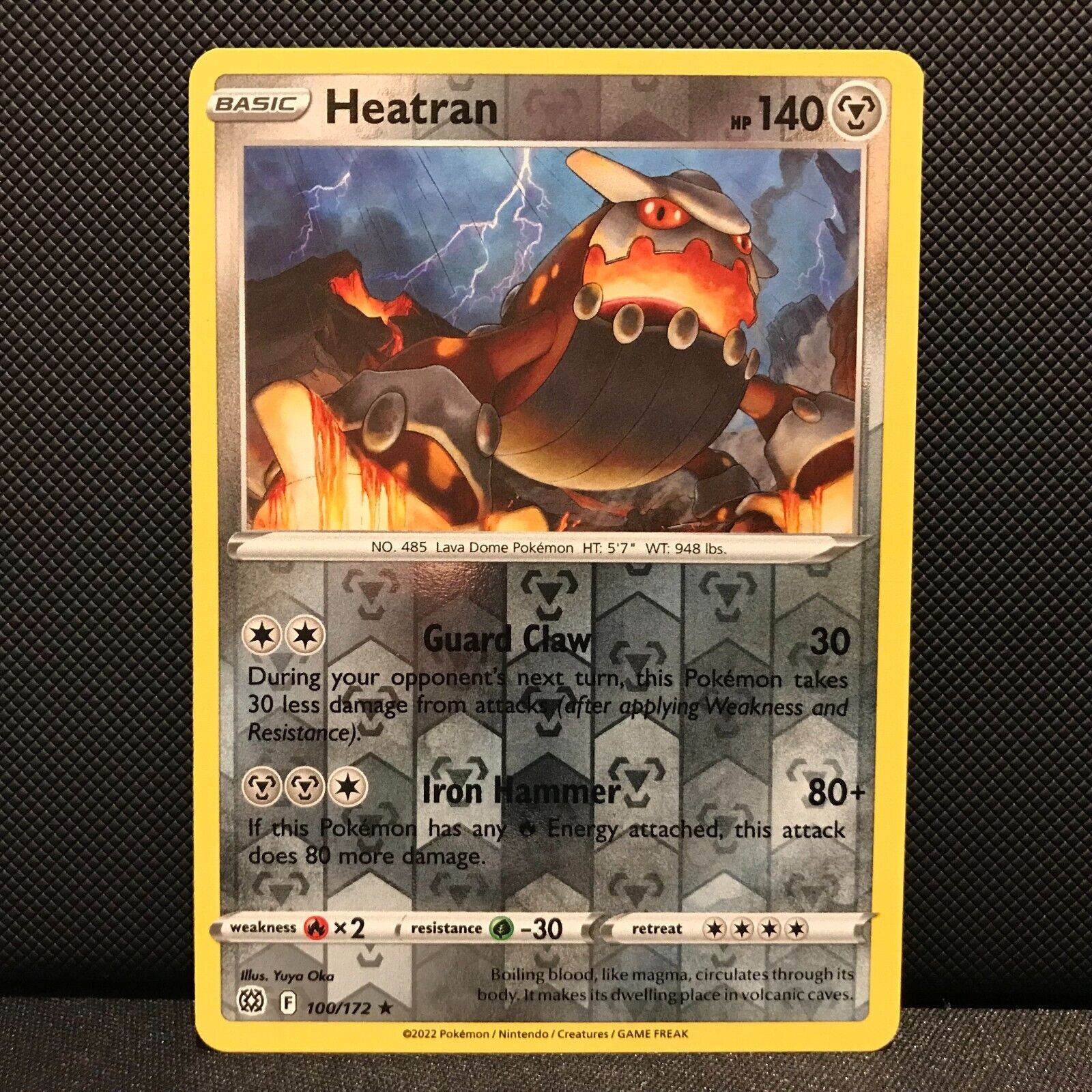 Heatran Reverse Holo 100/172 - Brilliant Stars Pokemon Card - NM/Mint