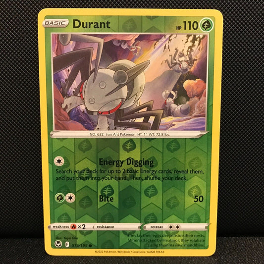 Durant Reverse Holo 13/195 - Silver Tempest Pokemon Card - NM/Mint