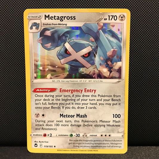 Metagross Holo 119/195 - Silver Tempest Pokemon Card - NM/Mint