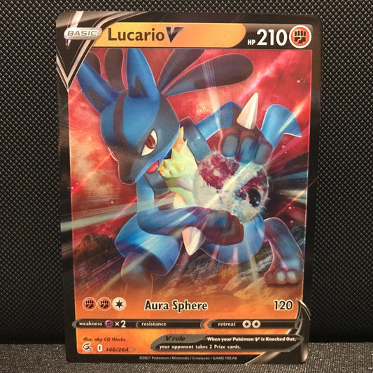 Lucario V 146/264 - Fusion Strike Pokemon Card - NM/Mint