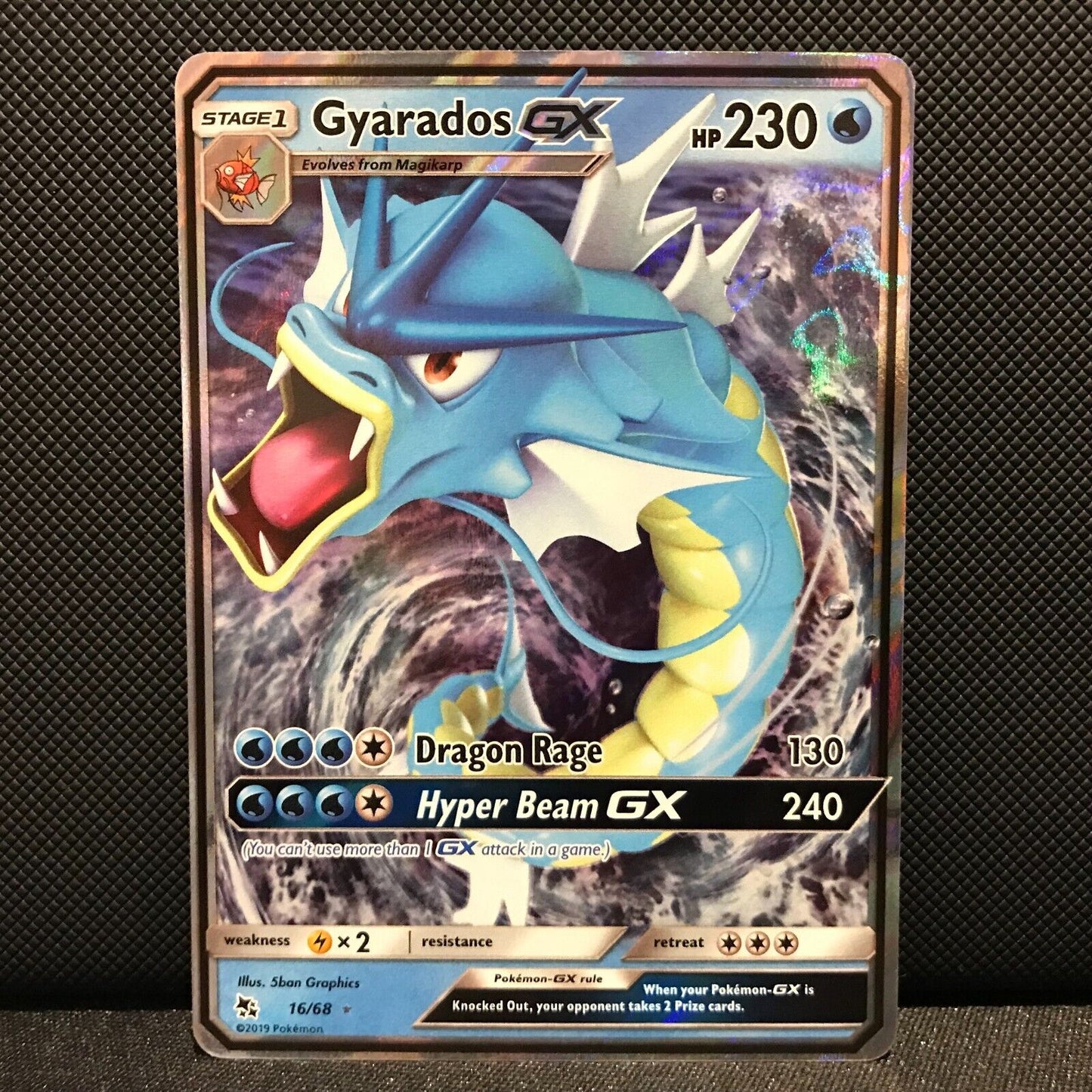 Gyarados GX 16/68 - Hidden Fates Pokemon Card - NM/Mint