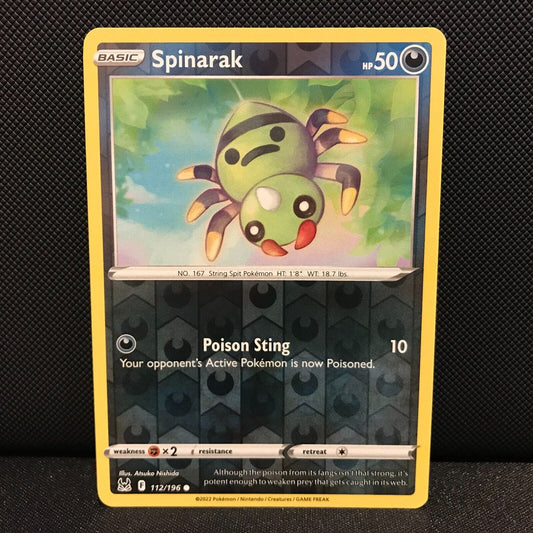 Spinarak Reverse Holo 112/196 - Lost Origin Pokemon Card - NM/Mint