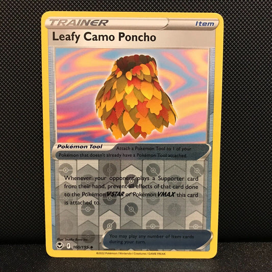 Leafy Camo Poncho Reverse Holo 160/195 - Silver Tempest Pokemon Card - NM/Mint
