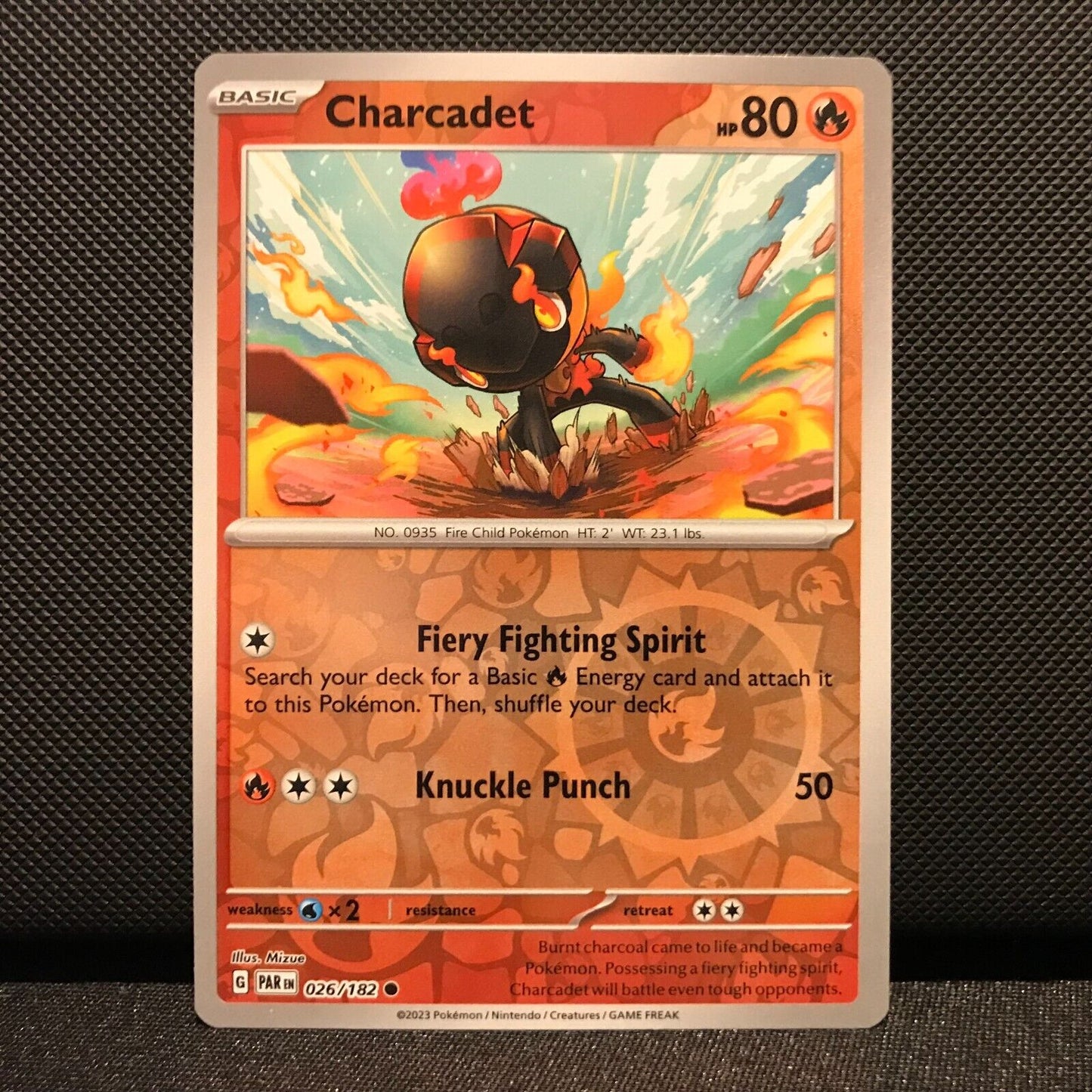 Charcadet Reverse Holo 026/182 - Paradox Rift Pokemon Card - NM/Mint