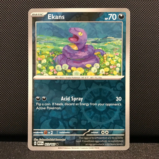 Ekans Reverse Holo 023/165- Scarlet & Voilet 151 Pokemon Card - NM/Mint