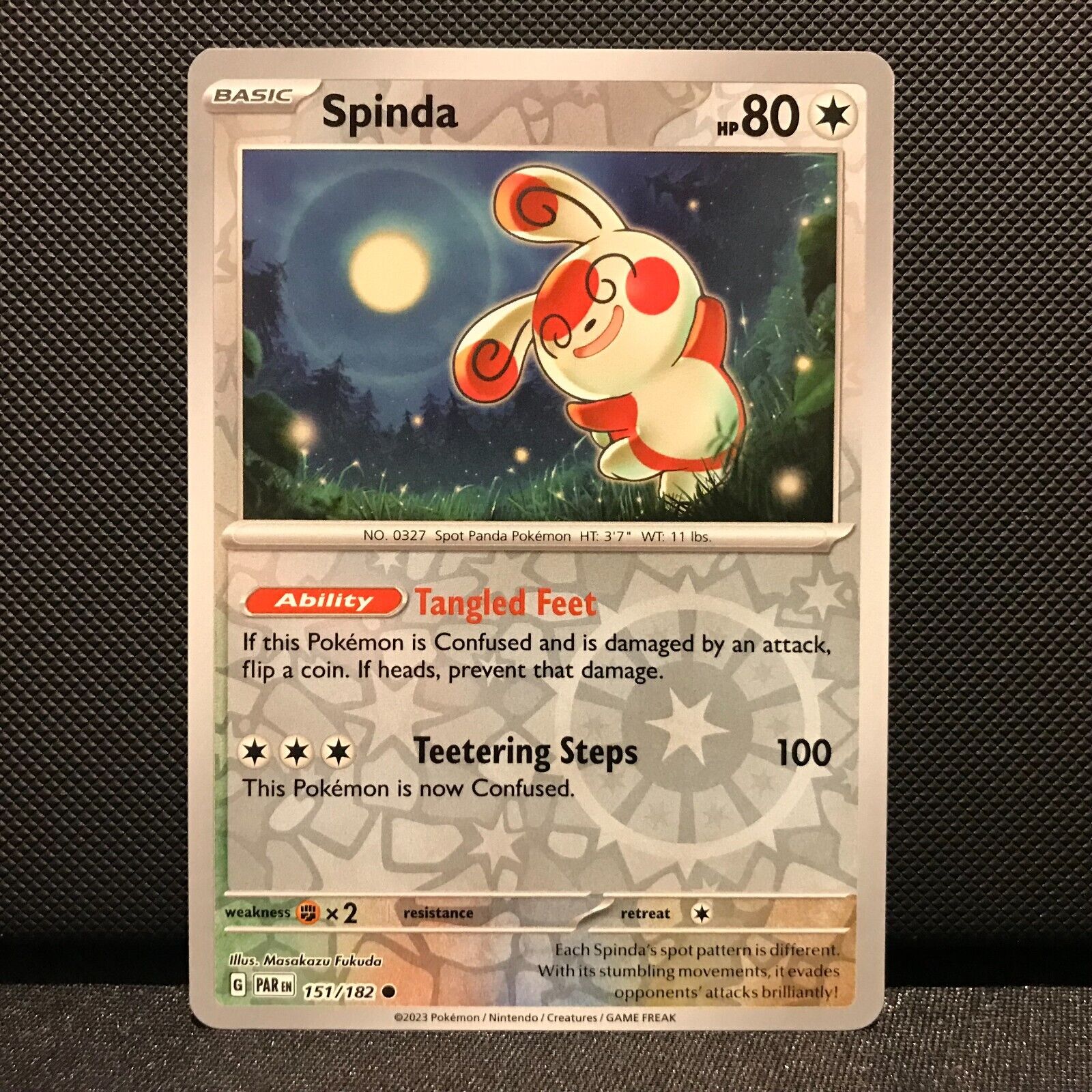 Spinda Reverse Holo 151/182 - Paradox Rift Pokemon Card - NM/Mint