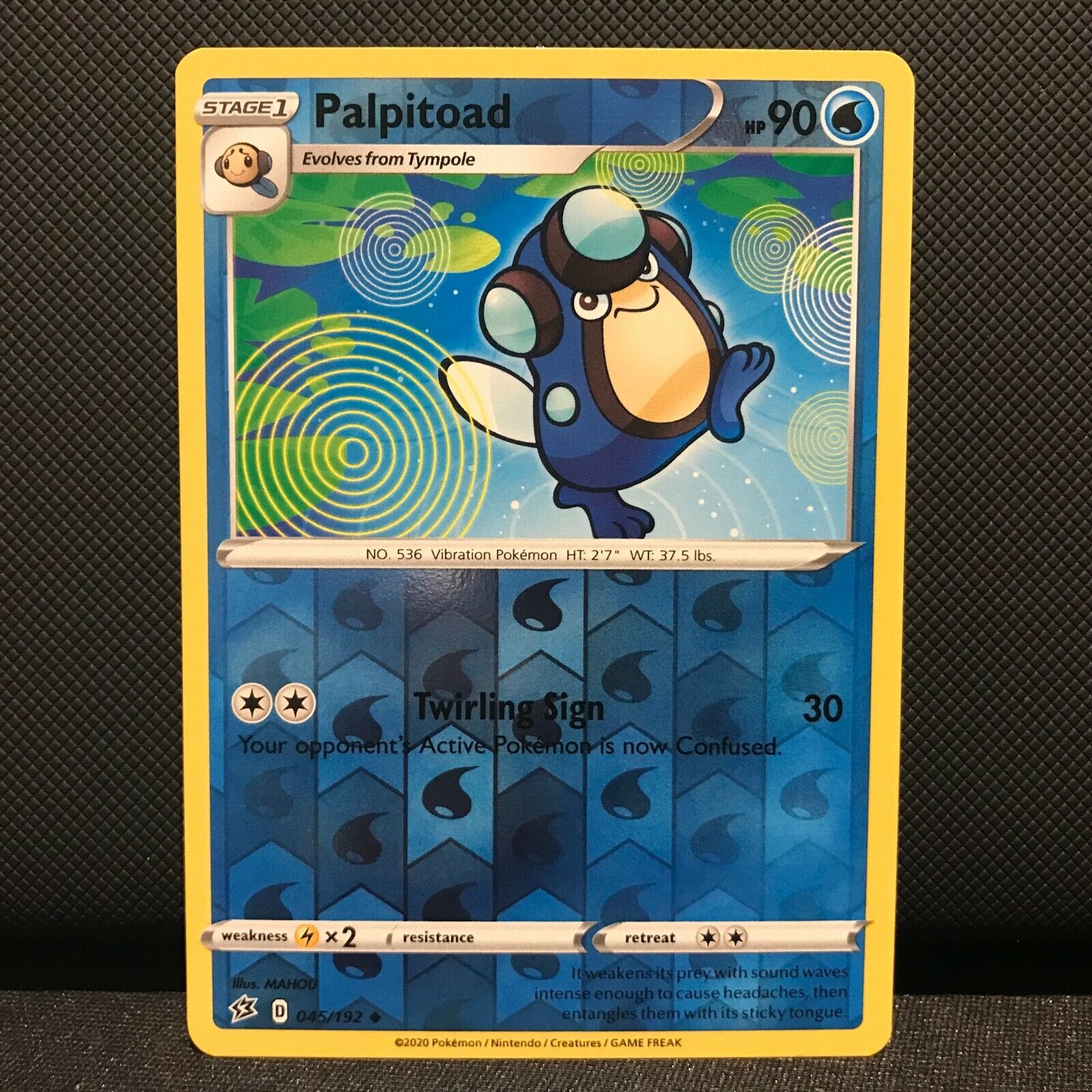 Palpitoad Reverse Holo 45/192 - Rebel Clash Pokemon Card NM/Mint