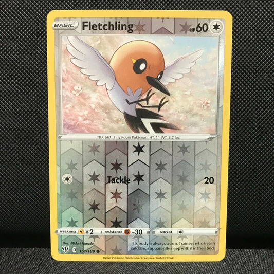 Fletchling Reverse Holo 151/189 - Darkness Ablaze Pokemon Card - NM/Mint