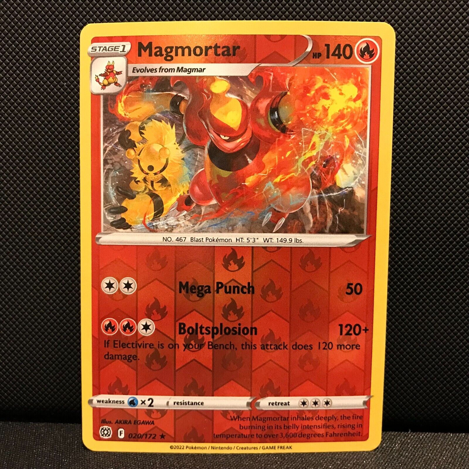 Magmortar Reverse Holo 20/172 - Brilliant Stars Pokemon Card - NM/Mint