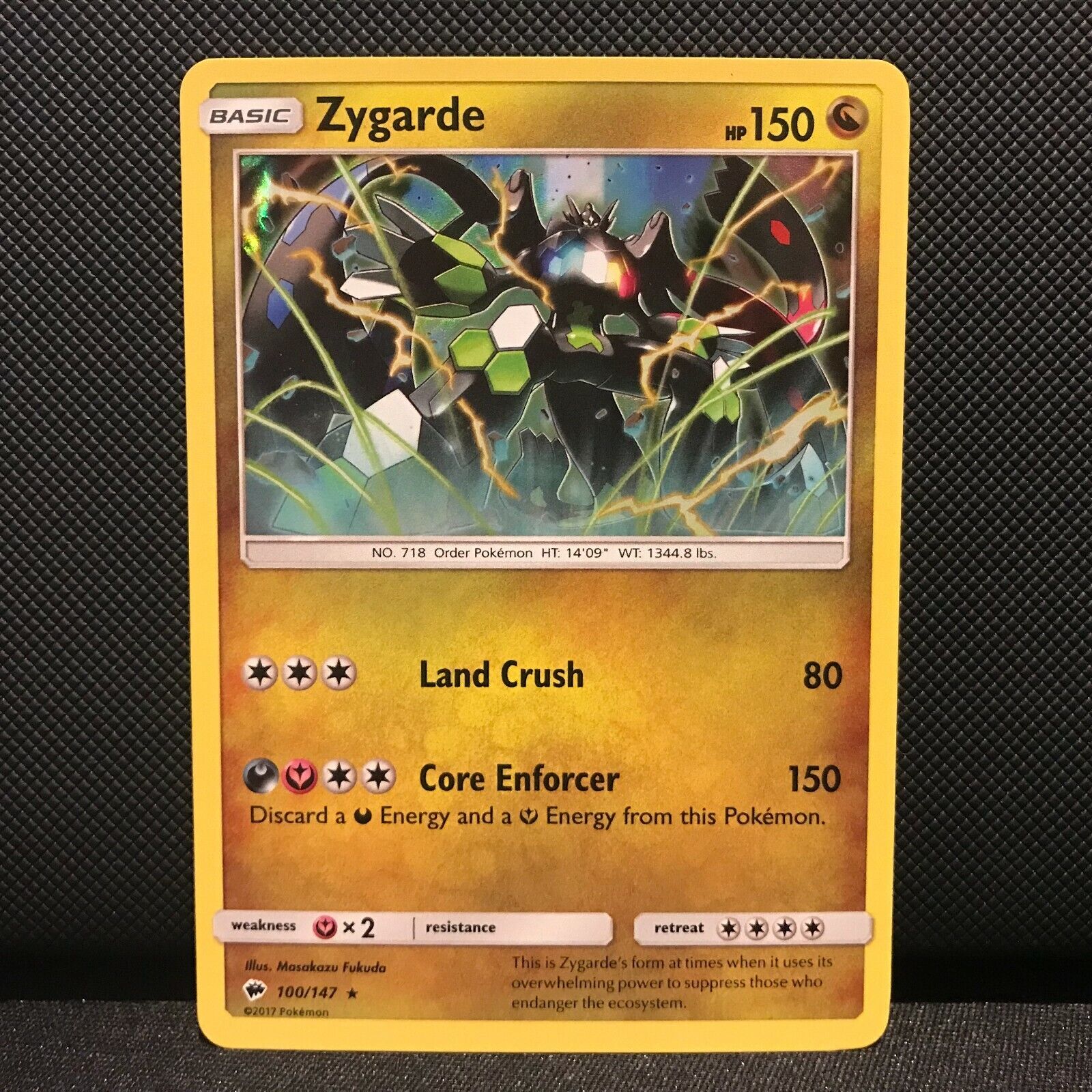 Zygarde Holo 100/147- Burning Shadows Pokemon Card - NM/Mint