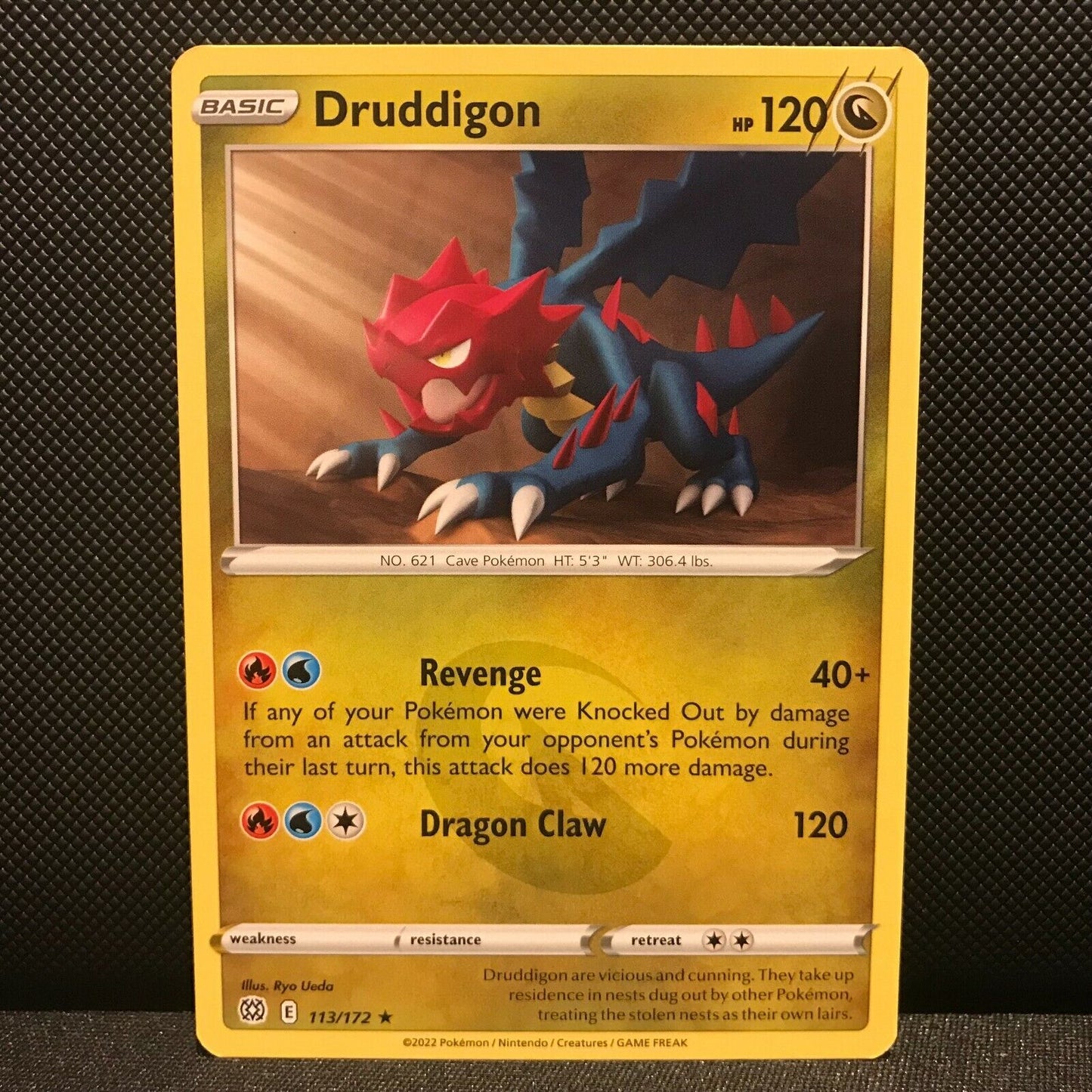 Druddigon 113/172 - Brilliant Stars Pokemon Card - NM/Mint