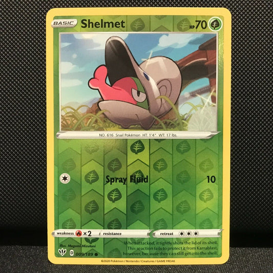 Shelmet Reverse Holo 9/189 - Darkness Ablaze Pokemon Card - NM/Mint