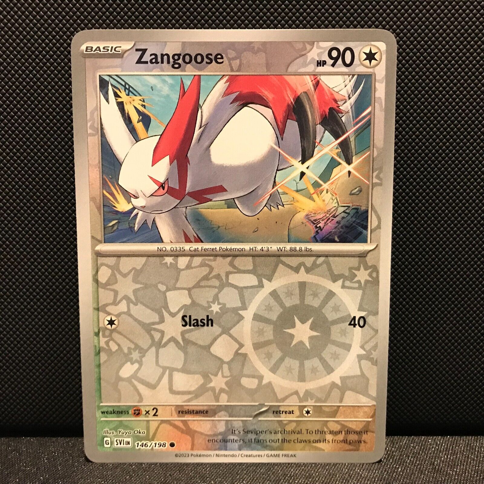 Zangoose Reverse Holo 146/198 - SV1EN Base Set Pokemon Card - NM/Mint